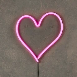 Decoratieve Accessoires|Kinderverlichting|Ygo Wandlamp HART Neon Roze