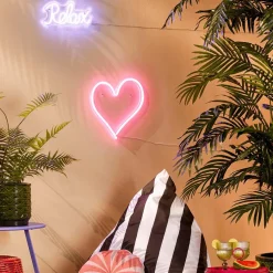 Decoratieve Accessoires|Kinderverlichting|Ygo Wandlamp HART Neon Roze