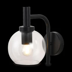 Wandlampen|Ygo Wandlamp OSIRA Zwart/Glas Helder