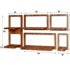 Muurplanken & Rekken|Ygo Wandplank S/5 ELOY Massief Acacia
