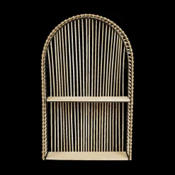 Muurplanken & Rekken|Wandrekken|Ygo Wandrek JAVASSE Boog Rotan Nat.