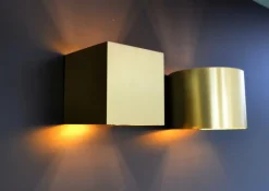 Wandlampen|Ygo Wandspot XIO Vierkant Mat Goud