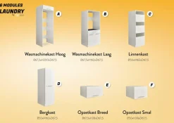 Wasruimte & Opbergkasten|Ygo Wasmachinekast LAUNDRY H162 Wit