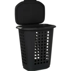Was- & Linnenmanden|Badkameropbergers|Ygo Wasmand HAMPER M/Dek. 63L Dk. Grijs