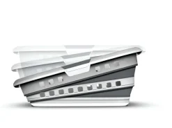 Was- & Linnenmanden|Badkameropbergers|Ygo Wasmand LAUNDRIK Plooibaar Wit/Grijs