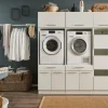 Wasruimte & Opbergkasten|Ygo Wasruimteset LAUNDRY: Wasmachinekast laag X2 + Opzetkast breed X2 + Linnenkast + Opzetkast smal