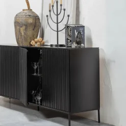 Dressoirs|Ygo Woood Dressoir GRAVURE Zwart B200