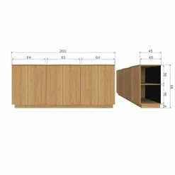 Dressoirs|Ygo Woood Dressoir ZUMA 6D Eik Fineer B200
