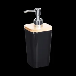 Wastafelaccessoires|Ygo Zeepdispenser BLACKWOOD Zwart/Bamboe